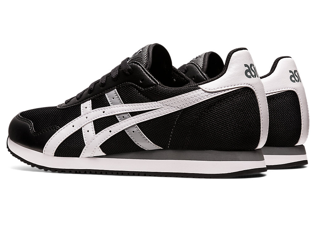 Men's Asics Tiger Runner Sneakers Black / White | 0795-PQSRO