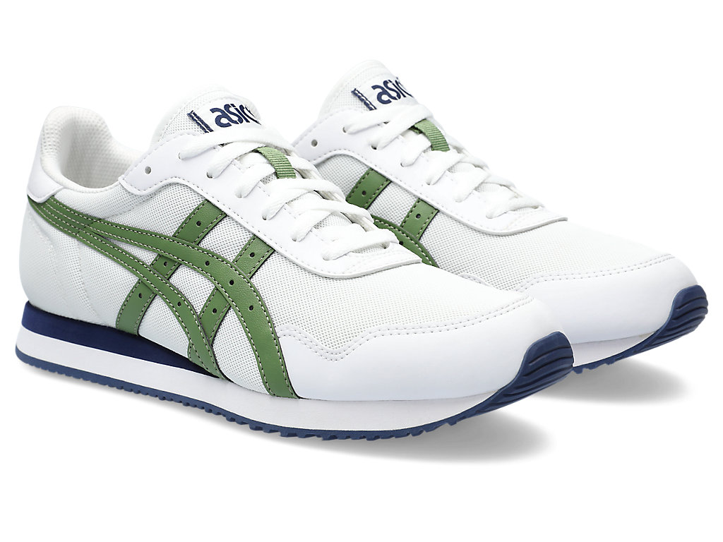 Men's Asics Tiger Runner Sneakers White / Green | 6079-SRGPM