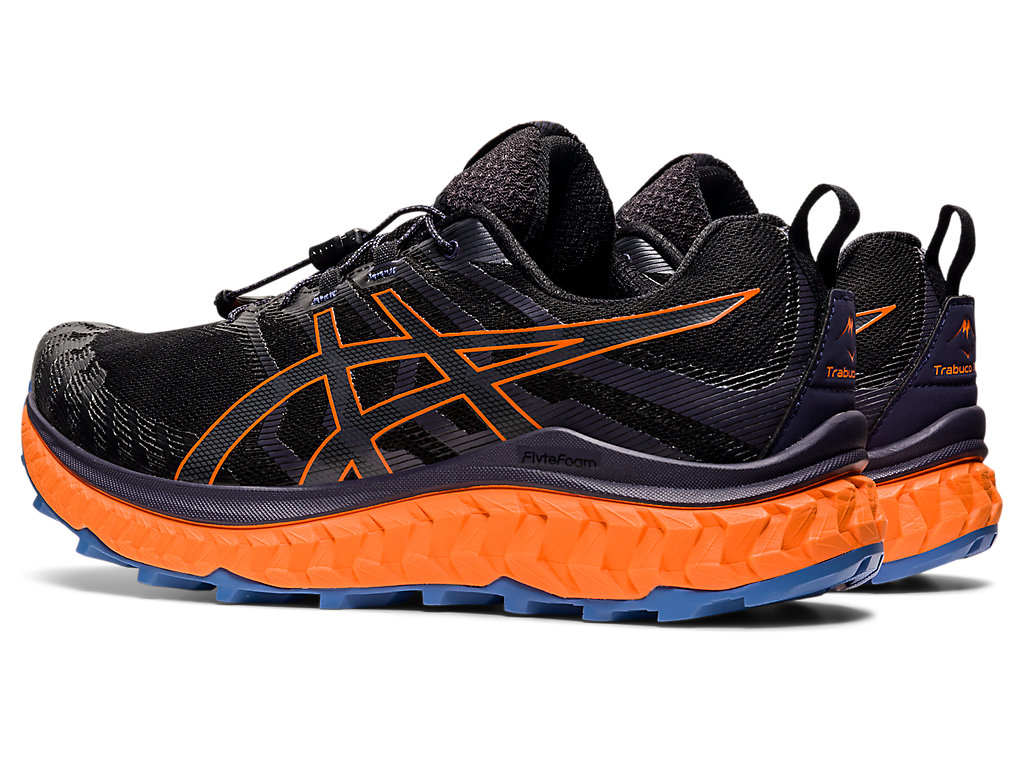 Men's Asics Trabuco Max Trail Running Shoes Black / Orange | 6084-FSXAJ