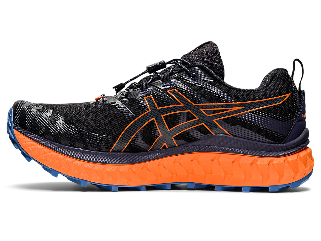 Men's Asics Trabuco Max Trail Running Shoes Black / Orange | 6084-FSXAJ