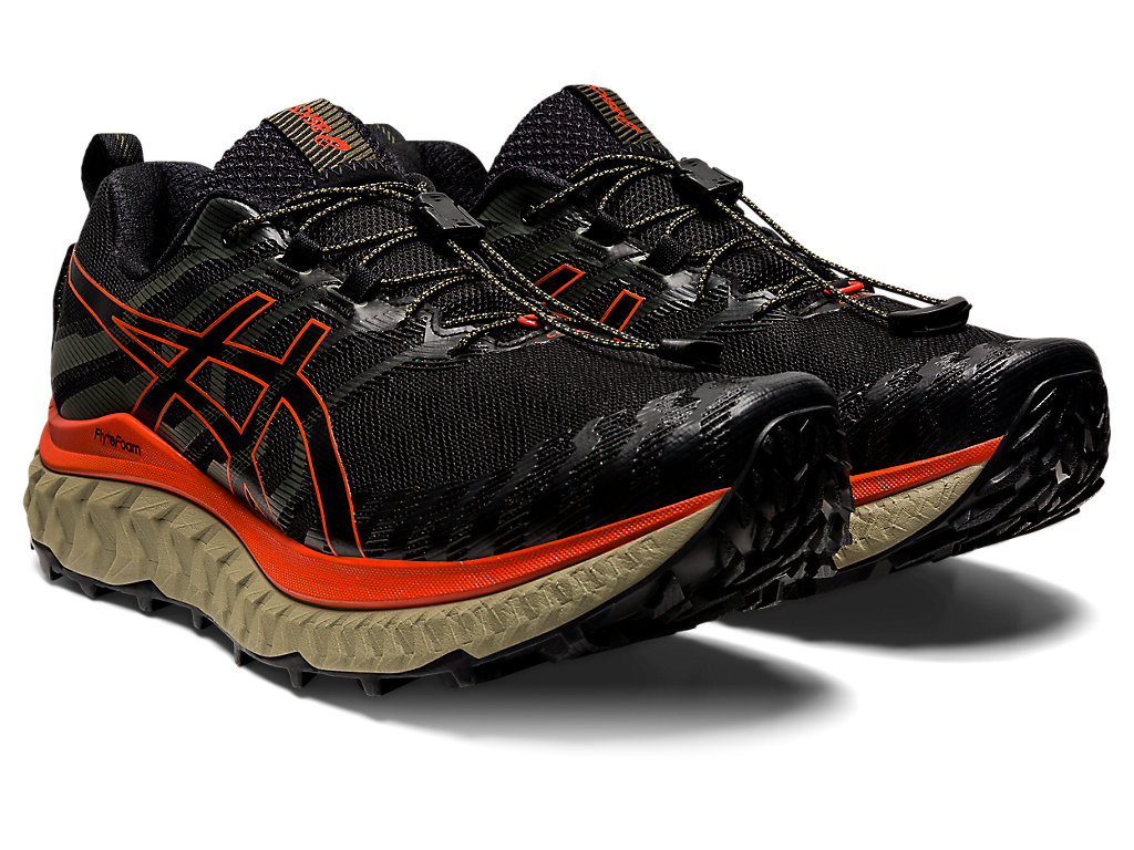 Men's Asics Trabuco Max Trail Running Shoes Black / Pink | 6450-ZHKAG