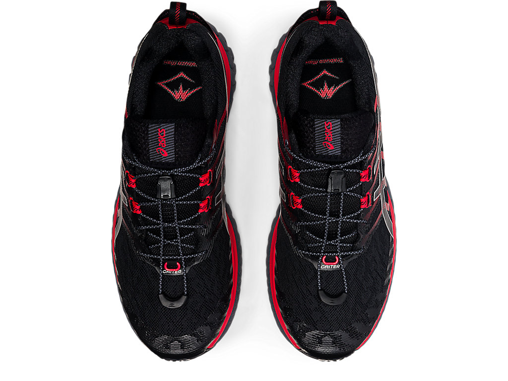 Men's Asics Trabuco Max Trail Running Shoes Black / Red | 6487-ZNUIX