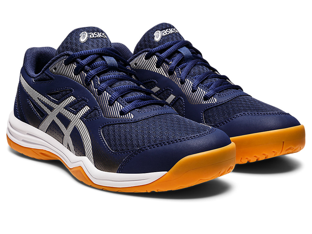 Men's Asics Upcourt 5 Volleyball Shoes Navy / Silver | 1940-UCRYT