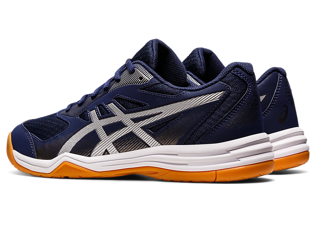 Men's Asics Upcourt 5 Volleyball Shoes Navy / Silver | 1940-UCRYT