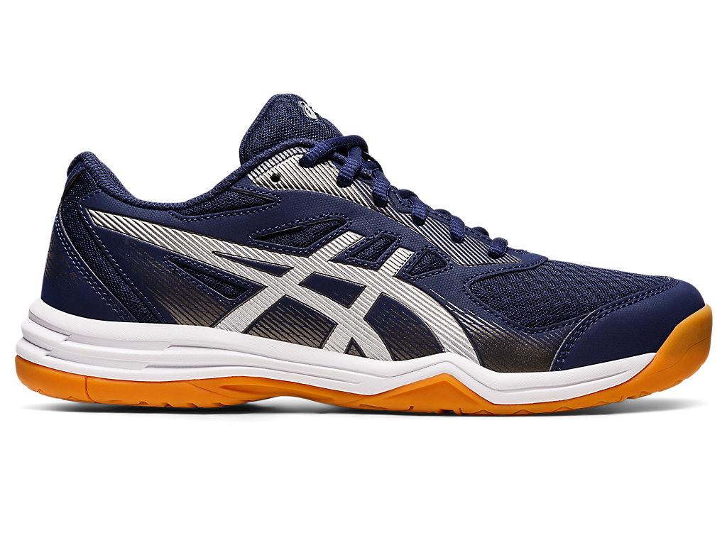 Men\'s Asics Upcourt 5 Volleyball Shoes Navy / Silver | 1940-UCRYT