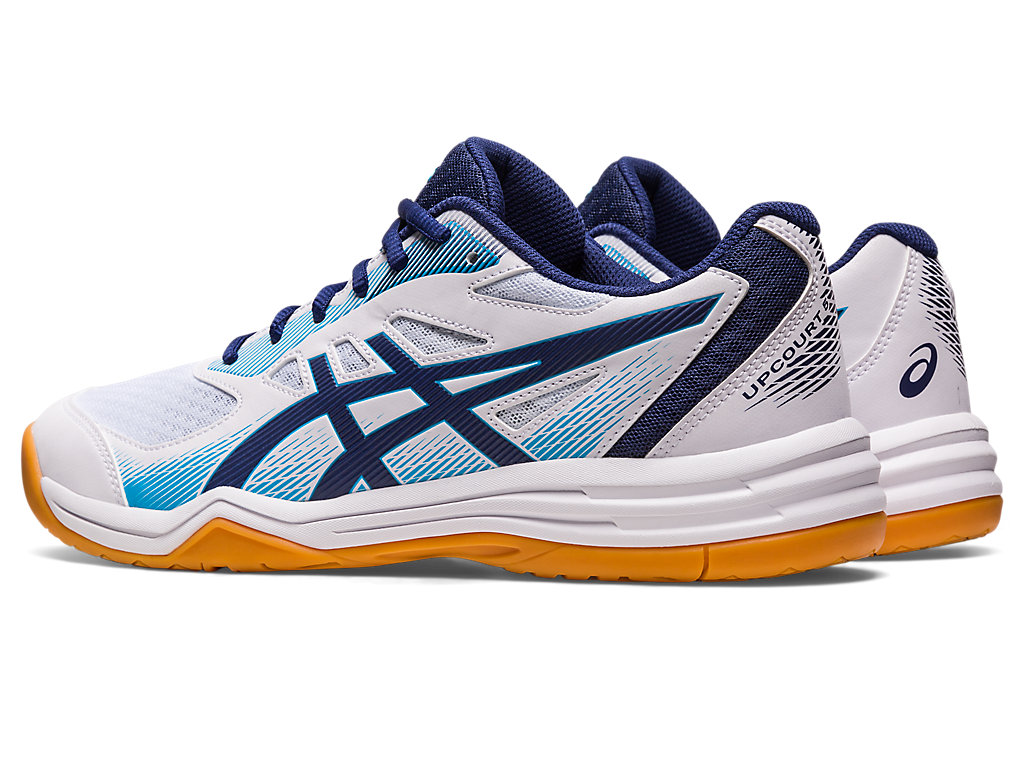 Men's Asics Upcourt 5 Volleyball Shoes White / Indigo Blue | 2968-HWMEP