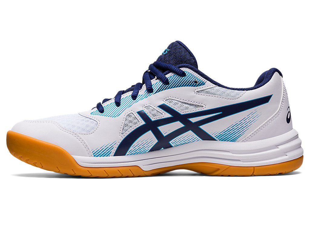 Men's Asics Upcourt 5 Volleyball Shoes White / Indigo Blue | 2968-HWMEP