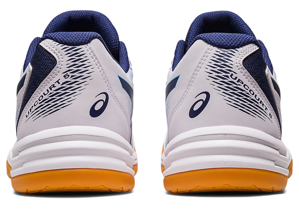 Men's Asics Upcourt 5 Volleyball Shoes White / Indigo Blue | 2968-HWMEP