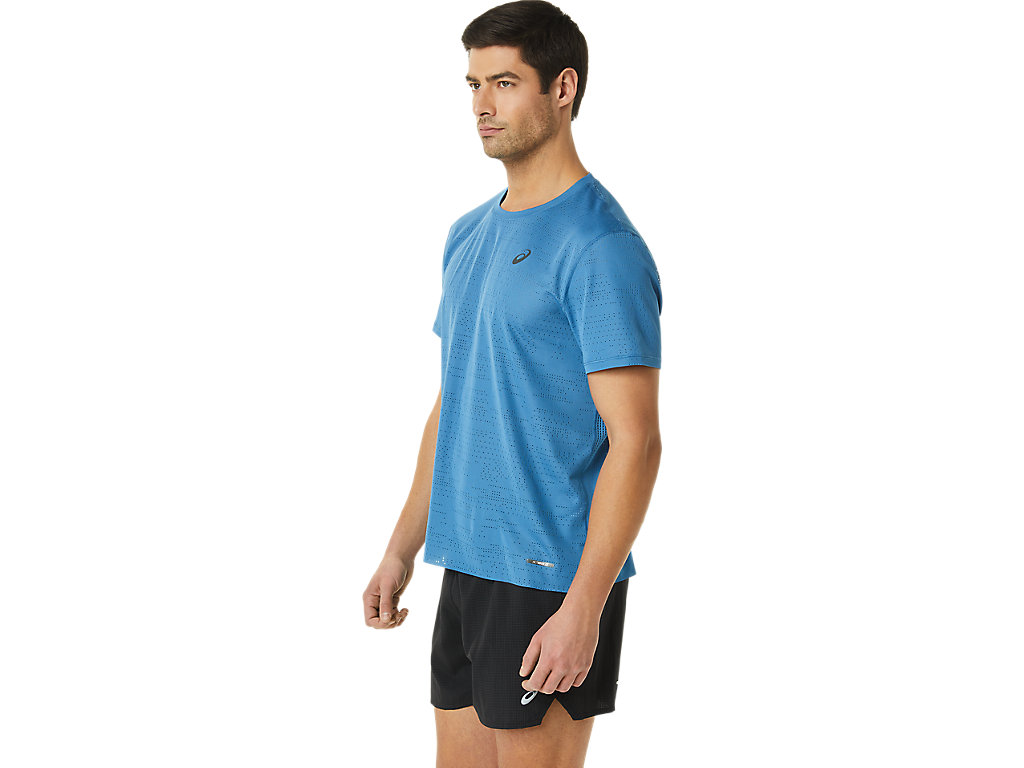 Men's Asics Ventilate Actibreeze Sleeve T Shirts AZURE | 2096-MQDOU