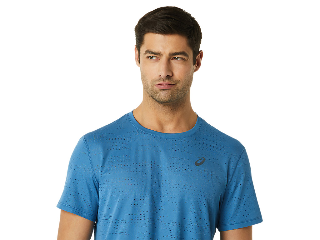 Men's Asics Ventilate Actibreeze Sleeve T Shirts AZURE | 2096-MQDOU