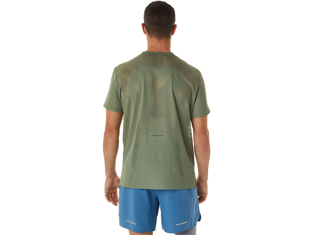 Men's Asics Ventilate Actibreeze Sleeve T Shirts Green | 5892-FLDCT