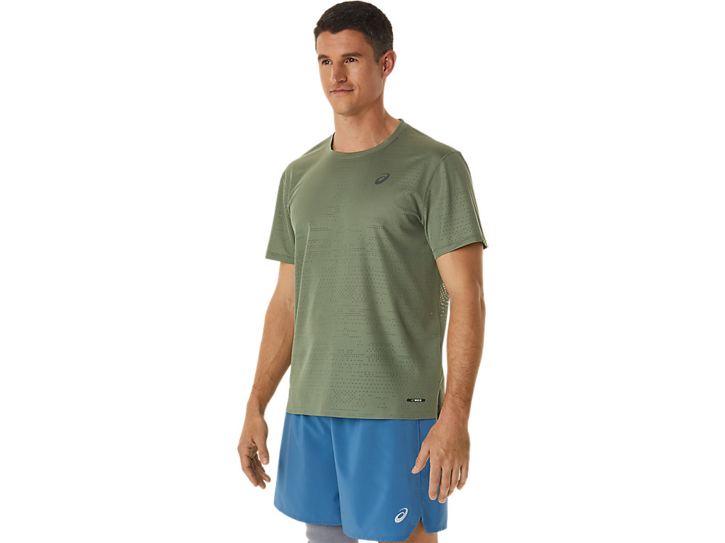 Men's Asics Ventilate Actibreeze Sleeve T Shirts Green | 5892-FLDCT