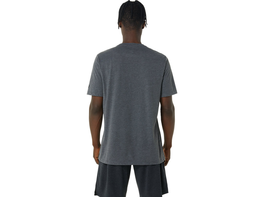 Men's Asics Volleyball Graphic Tee T Shirts Dark Grey | 4850-DZQRW