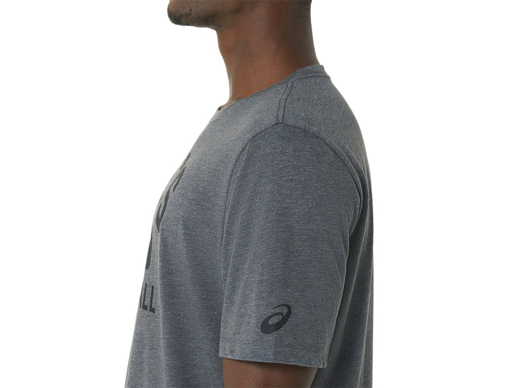 Men's Asics Volleyball Graphic Tee T Shirts Dark Grey | 4850-DZQRW