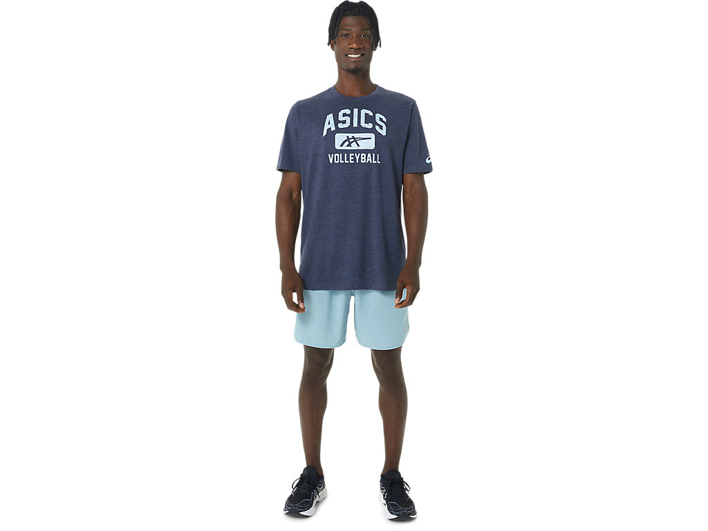 Men's Asics Volleyball Graphic Tee T Shirts Navy | 4890-QJGHT