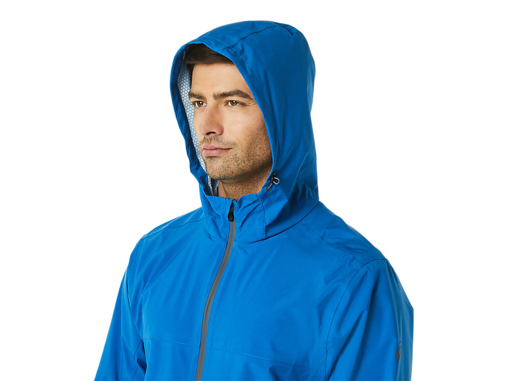 Men's Asics Waterproof Jackets Blue | 0287-UCQVS