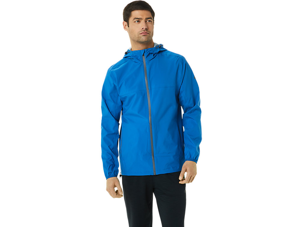 Men\'s Asics Waterproof Jackets Blue | 0287-UCQVS