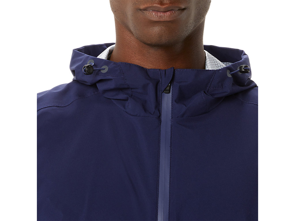 Men's Asics Waterproof Jackets Navy / Grey | 3952-GJBWA