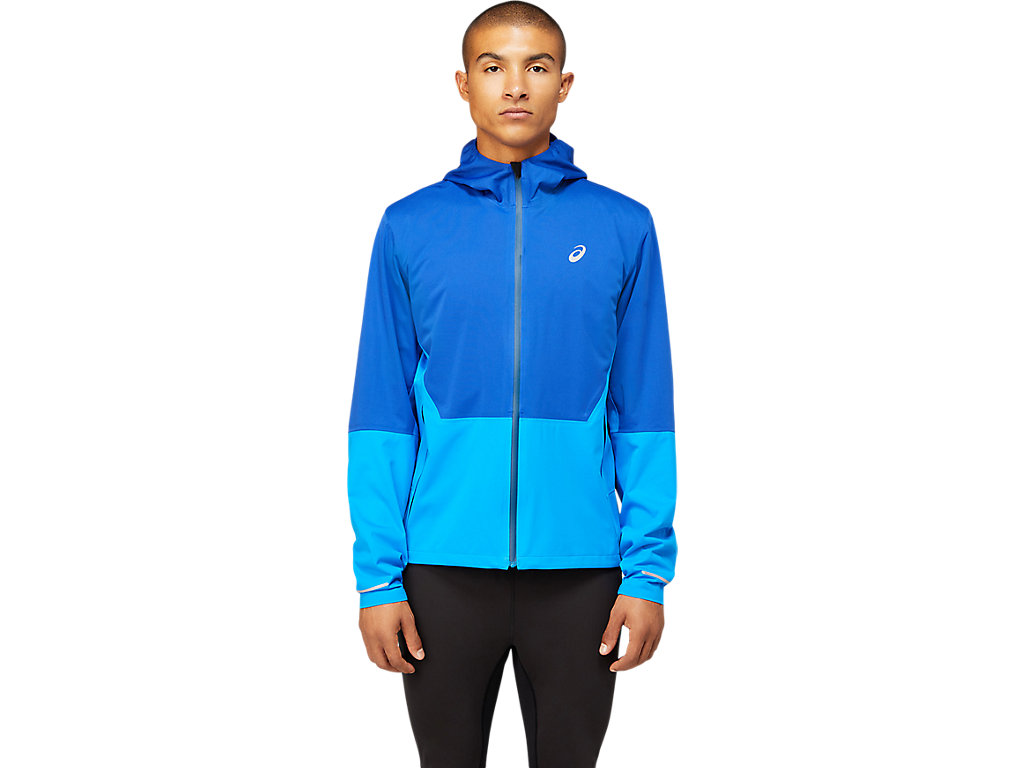 Men\'s Asics Winter Accelerate Jackets Blue / Blue | 7986-DJHIE