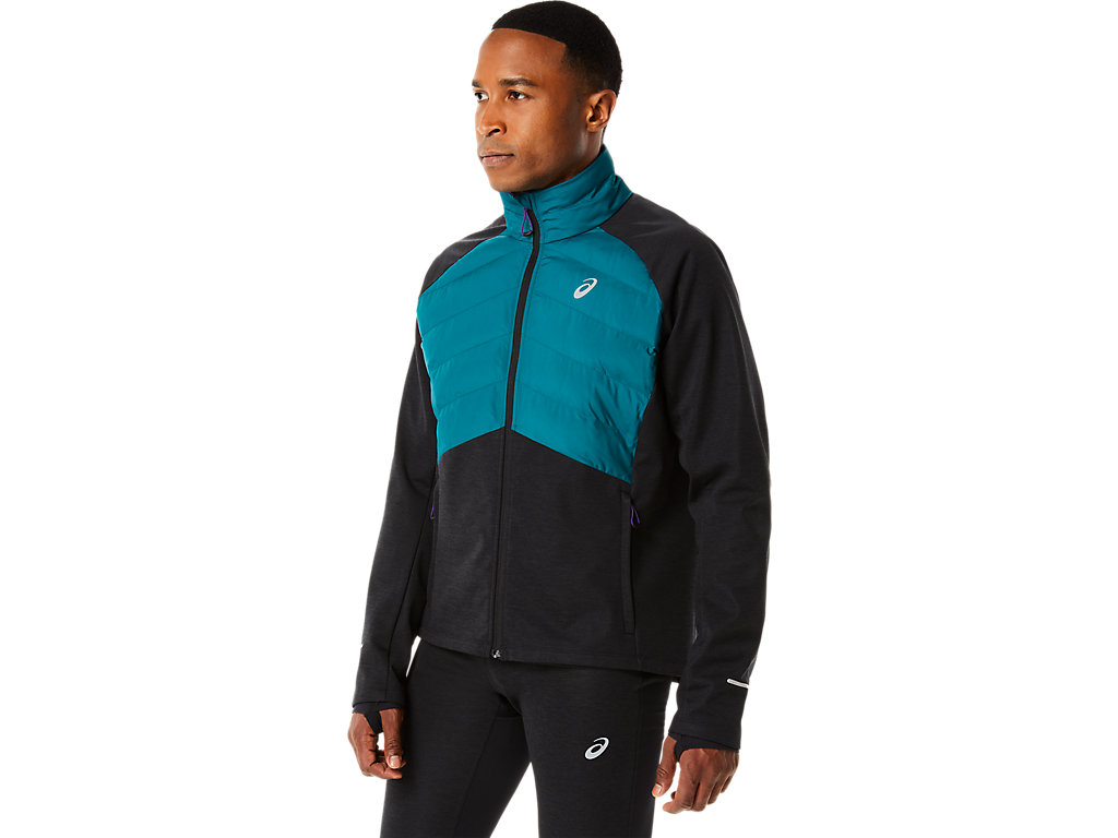 Men's Asics Winter Run Jackets Deep Green / Black | 5186-TOIWL