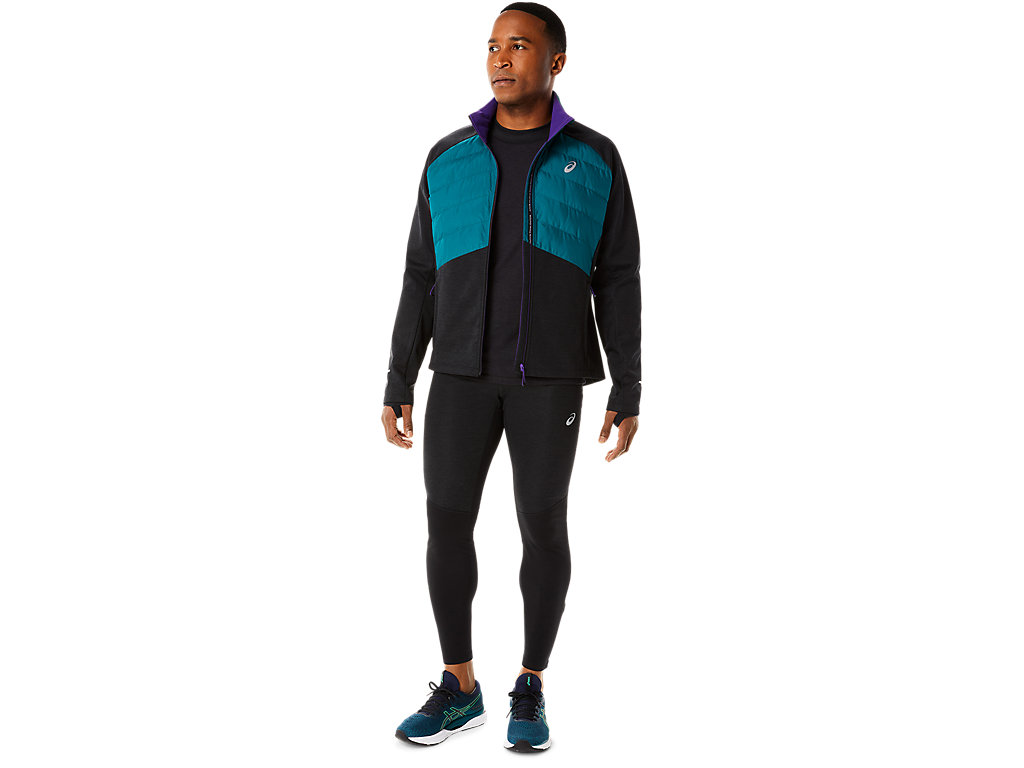 Men's Asics Winter Run Jackets Deep Green / Black | 5186-TOIWL