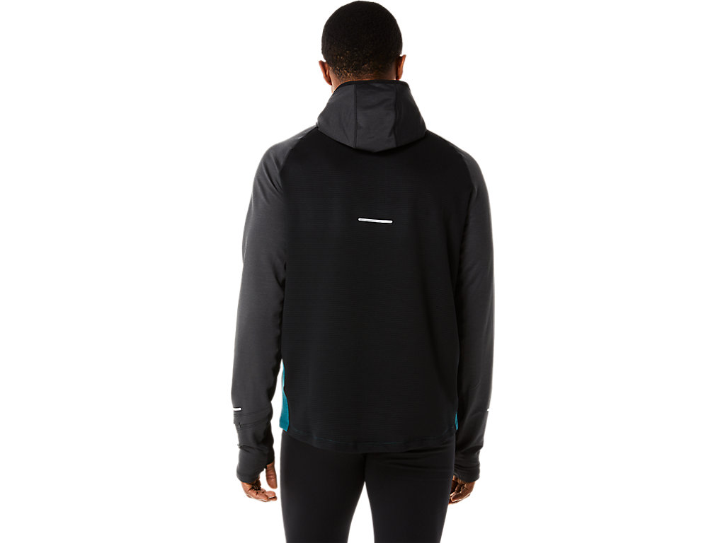 Men's Asics Winter Run Long Sleeve Hoodie Deep Green / Black | 0187-BPOWN