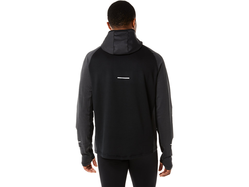 Men's Asics Winter Run Long Sleeve Hoodie Black | 6531-MQGZX