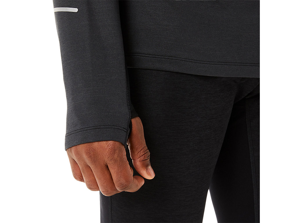 Men's Asics Winter Run Long Sleeve Hoodie Black | 6531-MQGZX