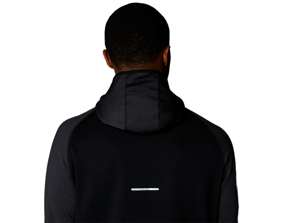 Men's Asics Winter Run Long Sleeve Hoodie Black | 6531-MQGZX