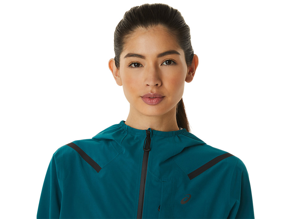 Women's Asics Accelerate Waterproof 2.0 Jackets Deep Green | 3891-RXGPQ