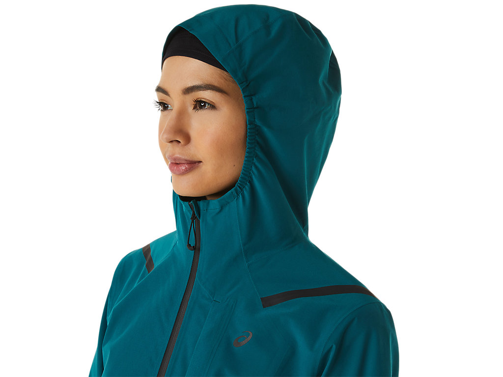 Women's Asics Accelerate Waterproof 2.0 Jackets Deep Green | 3891-RXGPQ