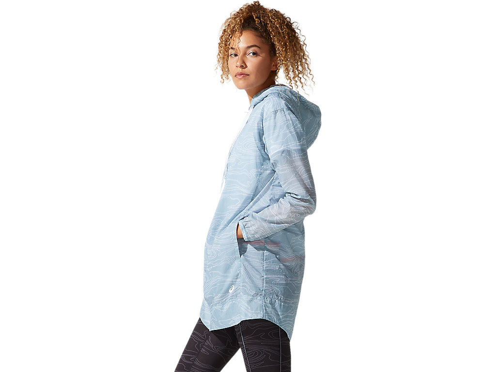 Women's Asics Airy Woven Long Jackets Blue | 2581-QERSO