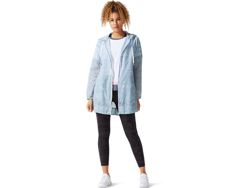 Women's Asics Airy Woven Long Jackets Blue | 2581-QERSO