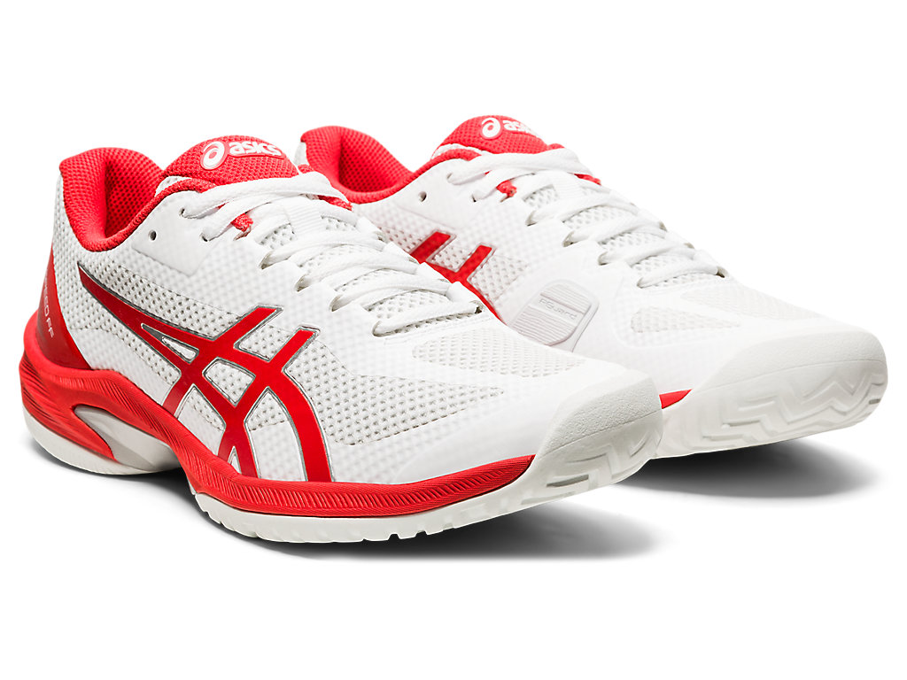 Women's Asics Court Speed Ff Tennis Shoes White / Red | 0549-UOSYT