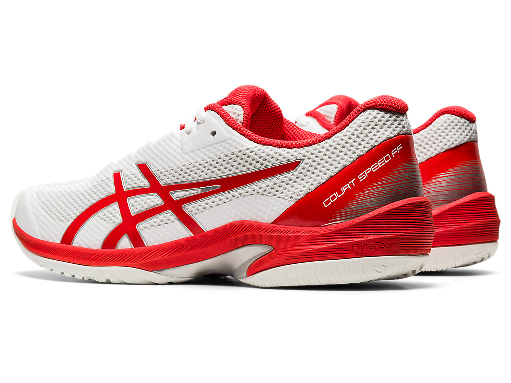 Women's Asics Court Speed Ff Tennis Shoes White / Red | 0549-UOSYT