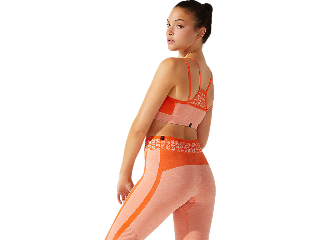 Women's Asics Cropped Logo Seamless Sports Bra Orange | 6538-ARIWT