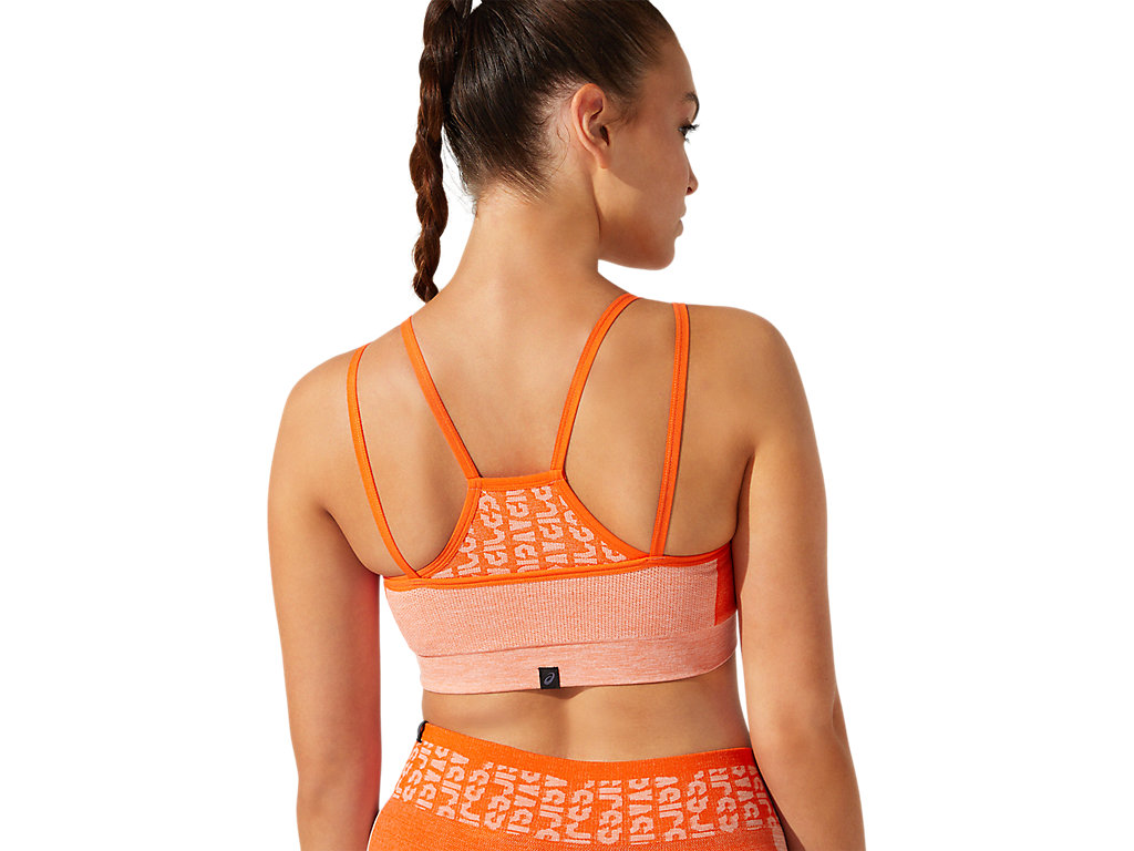 Women's Asics Cropped Logo Seamless Sports Bra Orange | 6538-ARIWT