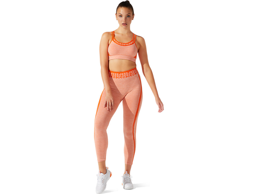 Women's Asics Cropped Logo Seamless Sports Bra Orange | 6538-ARIWT