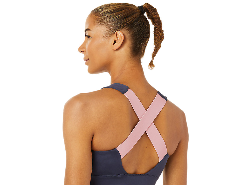 Women's Asics Cross Back Strapped Sports Bra Indigo | 2317-VSHPA