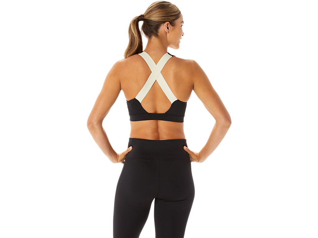 Women's Asics Cross Back Strapped Sports Bra Black / Grey | 4725-MGEJI