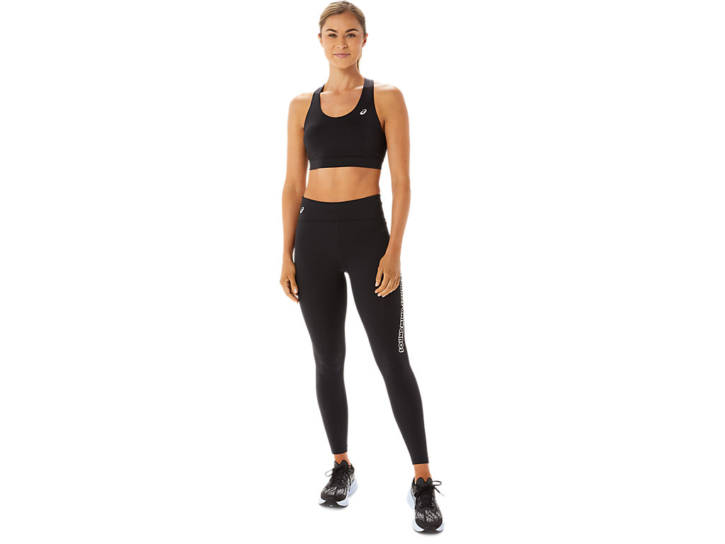 Women's Asics Cross Back Strapped Sports Bra Black / Grey | 4725-MGEJI