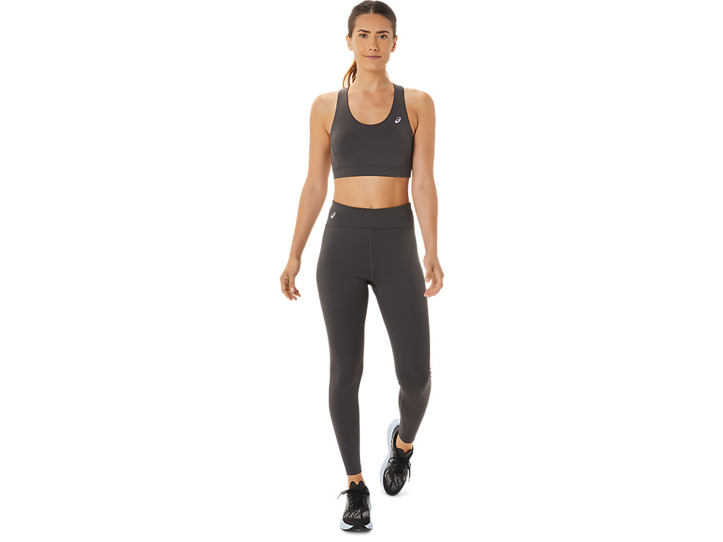 Women's Asics Cross Back Strapped Sports Bra Obsidian Grey | 5701-STYBI