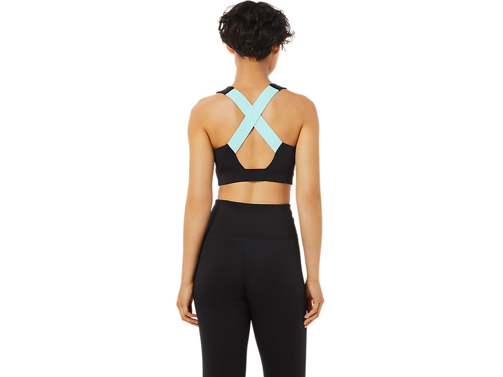 Women's Asics Cross Back Strapped Sports Bra Black | 9847-PBLCR