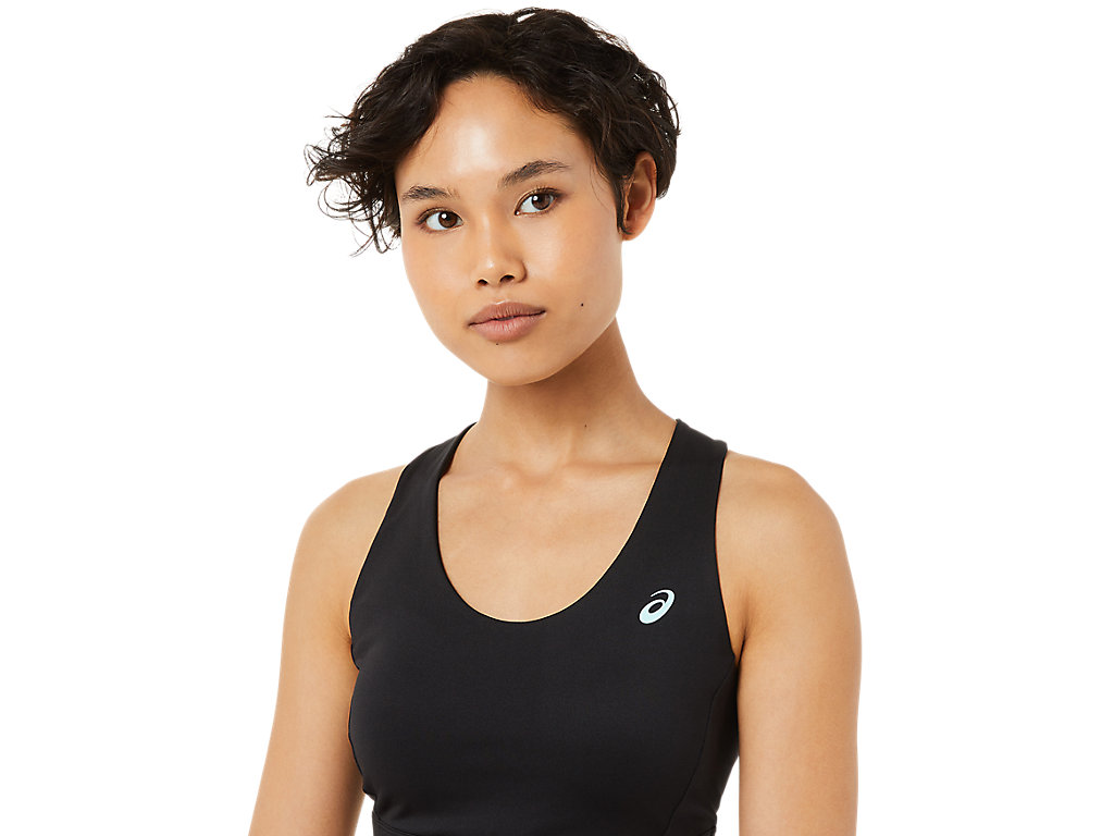 Women's Asics Cross Back Strapped Sports Bra Black | 9847-PBLCR