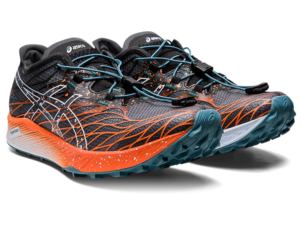 Women's Asics Fujispeed Trail Running Shoes Black / Orange | 1604-IPMFS