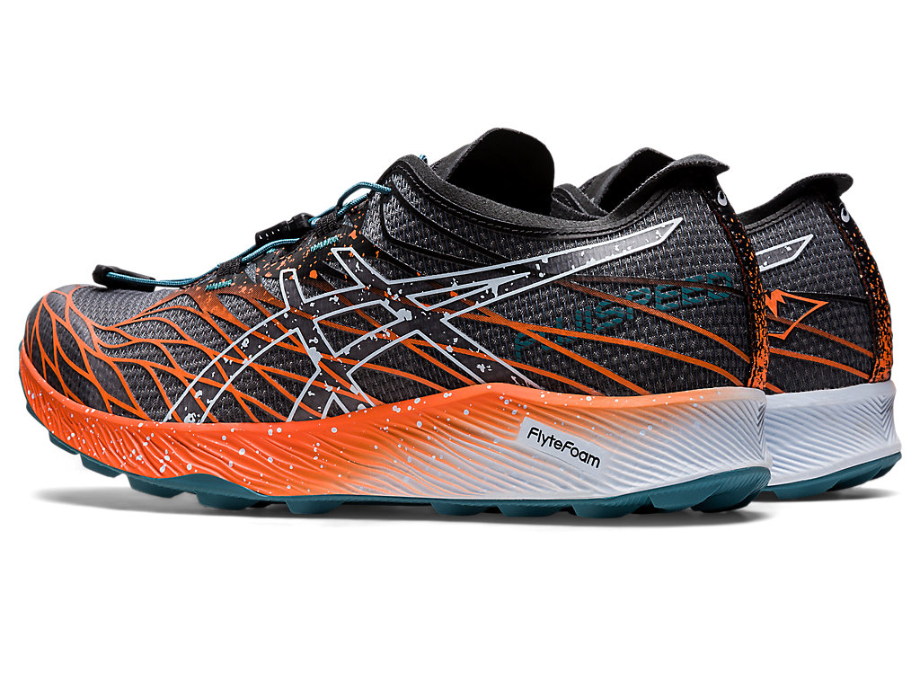 Women's Asics Fujispeed Trail Running Shoes Black / Orange | 1604-IPMFS