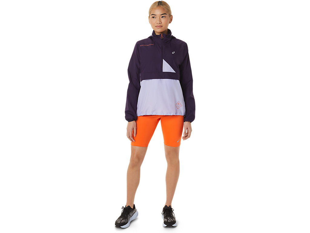 Women's Asics Fujitrail Anorak Jackets Purple | 9207-SYWOX