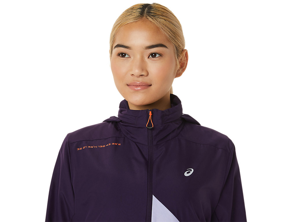 Women's Asics Fujitrail Anorak Jackets Purple | 9207-SYWOX