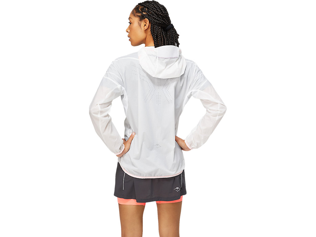 Women's Asics Fujitrail Jackets White / Coral | 3469-YXPLM