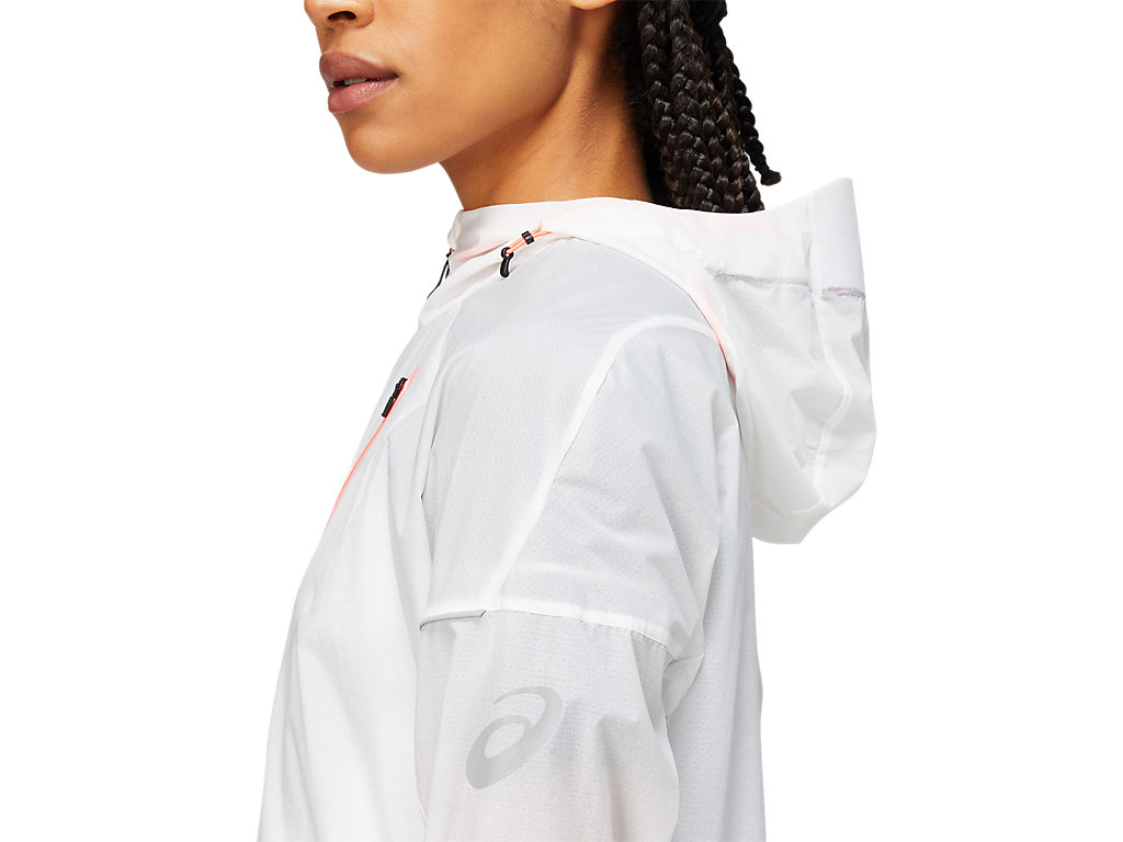 Women's Asics Fujitrail Jackets White / Coral | 3469-YXPLM